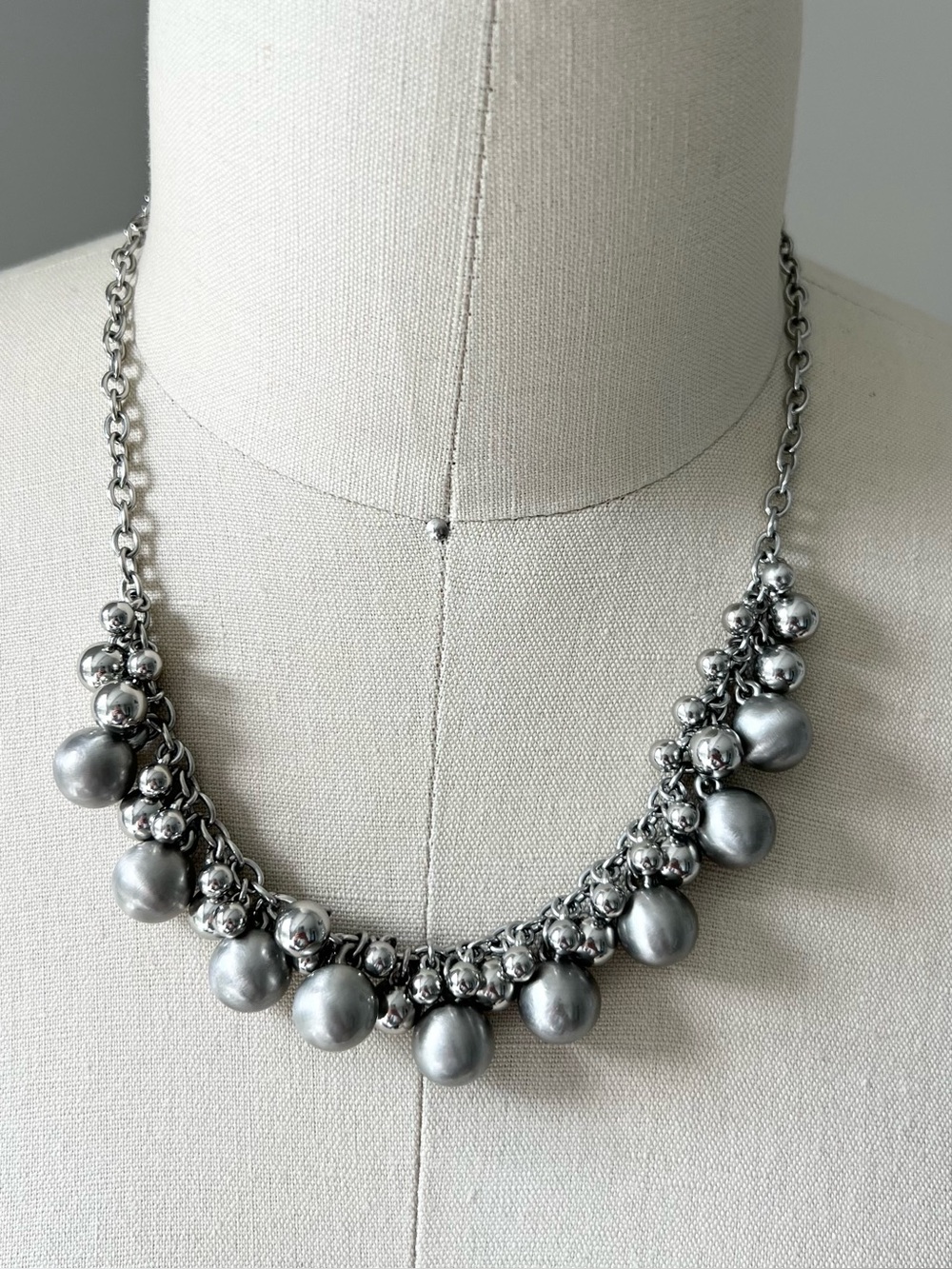Lia Sophia Silver-Tone Cluster Ball Necklace